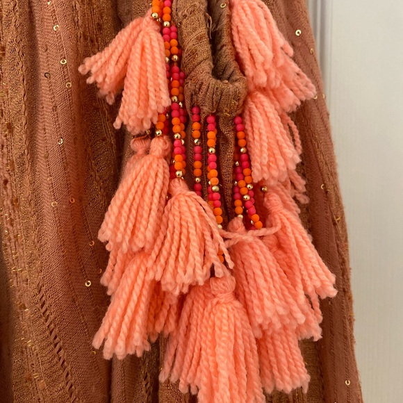 sundress - beautiful off the shoulder tassels dress - size xs/s - Picture 4 of 5